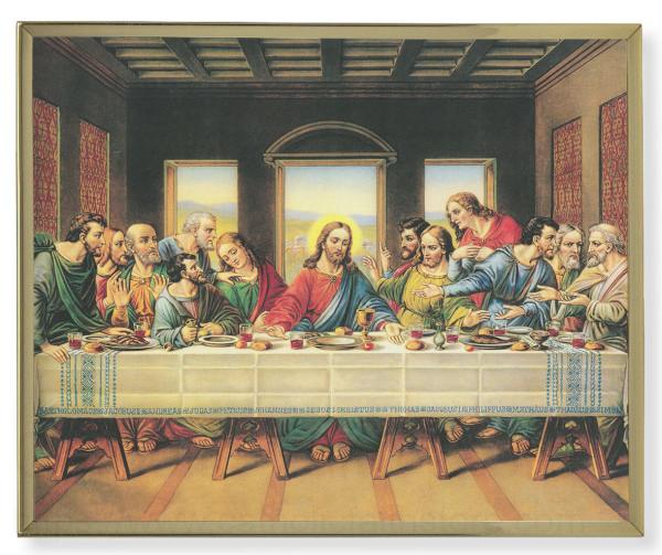 Last Supper Gold Frame 8x10 Plaque