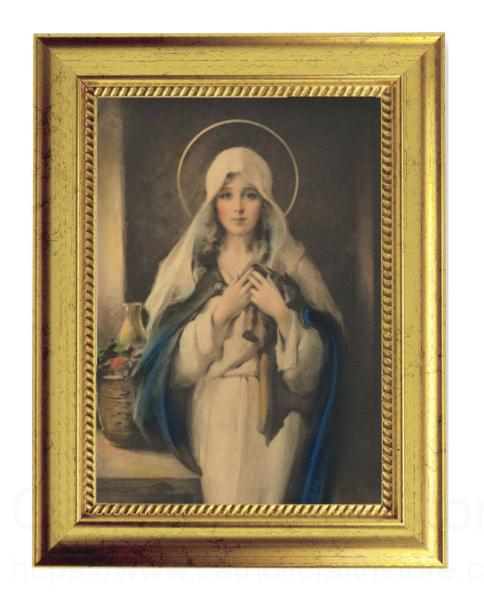 Madonna of the Sacred Coat Print by Chambers&lt; 5x7 Print in Gold-Leaf Frame