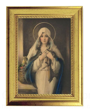 Madonna of the Sacred Coat Print by Chambers&lt; 5x7 Print in Gold-Leaf Frame