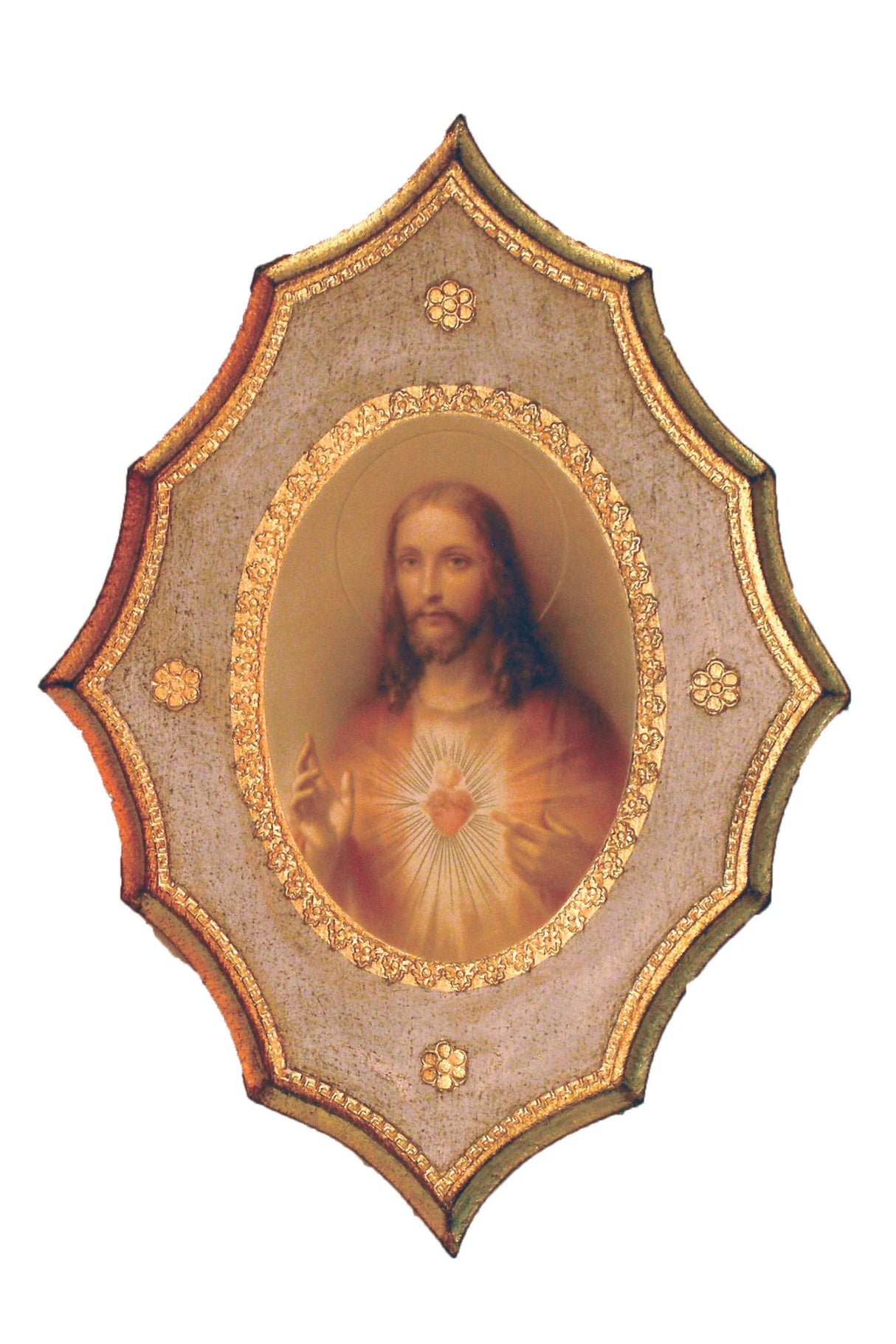 Sacred Heart of Jesus Florentine Plaque – 7.5 × 10.5 Inches