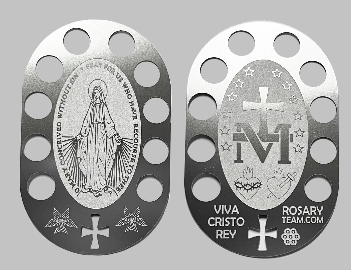Miraculous Medal One-Decade Rosary Card, Stainless Steel