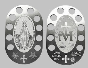 Miraculous Medal One-Decade Rosary Card, Stainless Steel