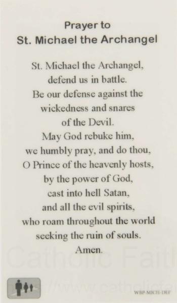 Round St. Michael The Archangel Medal with Prayer Card