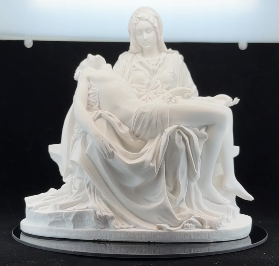 Pieta Statue in White Resin - 7 Inches