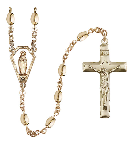 Miraculous Medal Heirloom Rosary, 5x7mm Oval Beads, Silver or Gold