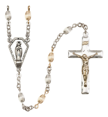 Miraculous Medal Heirloom Rosary, 5x7mm Oval Corrugated Beads