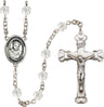 St. Carlo Acutis Birthstone Rosary, 6mm Glass Beads & Silver-Plated Details