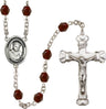 St. Carlo Acutis Birthstone Rosary, 6mm Glass Beads & Silver-Plated Details