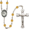 St. Carlo Acutis Birthstone Rosary, 6mm Glass Beads & Silver-Plated Details