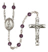 Our Lady of Fatima Sterling Silver Rosary, Austrian Crystal & Squared Crucifix
