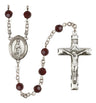 Our Lady of Fatima Sterling Silver Rosary, Austrian Crystal & Squared Crucifix