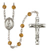 Our Lady of Fatima Sterling Silver Rosary, Austrian Crystal & Squared Crucifix