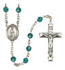 Our Lady of Fatima Sterling Silver Rosary, Austrian Crystal & Squared Crucifix