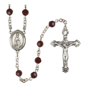 Our Lady of Fatima Sterling Silver Rosary, 6mm Austrian Crystal
