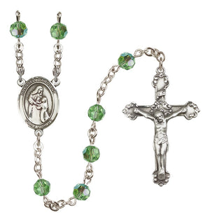 Blessed Caroline Gerhardinger Sterling Silver Heirloom Rosary | 6mm Austrian Crystal Birthstone Beads
