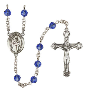 Blessed Caroline Gerhardinger Sterling Silver Heirloom Rosary | 6mm Austrian Crystal Birthstone Beads