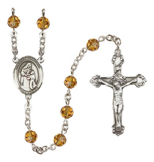 Blessed Caroline Gerhardinger Sterling Silver Heirloom Rosary | 6mm Austrian Crystal Birthstone Beads