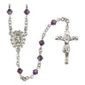 Sterling Silver Rosary 5 mm Crystal Beads - Choice of Color