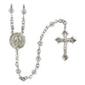 Sterling Silver Rosary 5 mm Crystal Beads Round Miraculous Medal Center