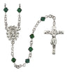 Sterling Silver Miraculous Medal Rosary with 5 mm Austrian Crystal Beads