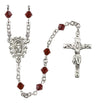 Sterling Silver Miraculous Medal Rosary with 5 mm Austrian Crystal Beads