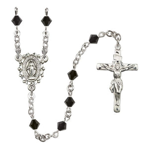 Sterling Silver Rosary 5 mm Crystal Beads - Choice of Color