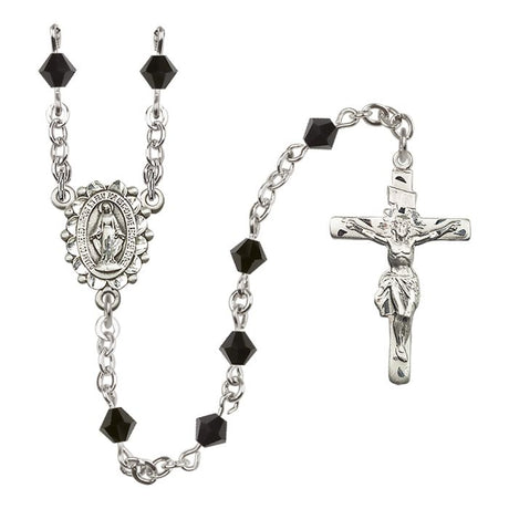 Sterling Silver Rosary 5 mm Crystal Beads - Choice of Color