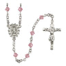 Sterling Silver Rosary 5 mm Crystal Beads - Choice of Color