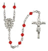 Sterling Silver Miraculous Medal Rosary with 5 mm Austrian Crystal Beads