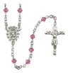 Sterling Silver Miraculous Medal Rosary with 5 mm Austrian Crystal Beads