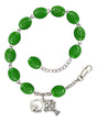 Claddagh Flat Shamrock Rosary Bracelet - Silver Plate