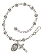 4mm Corrugated Metal Bead Miraculous Rosary Bracelet - Sterling Silver