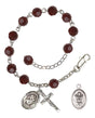 Saint Christopher Army Rosary Bracelet, 6mm Austrian Crystal