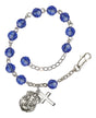 Saint Michael the Archangel Rosary Bracelet - Silver Plate - September - Sapphire