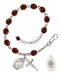 Miraculous Rosary Bracelet - Silver Plate - January - Garnet
