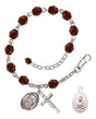 Saint Kateri Equestrian Rosary Bracelet - Silver Plate - January - Garnet