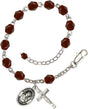 Saint Carlo Acutis Rosary Bracelet - Silver Plate - January - Garnet
