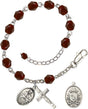 Pope Leo XIV Rosary Bracelet - Silver Plate - January - Garnet