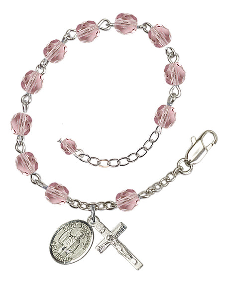 Saint Wolfgang Rosary Bracelet - Silver Plate - June - Light Amethyst