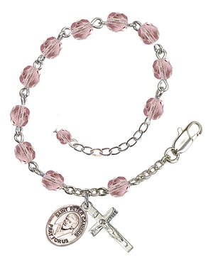 Saint Peter Canisius Rosary Bracelet - Silver Plate - June - Light Amethyst