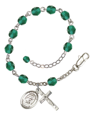 Saint Rita of Cascia Rosary Bracelet - Silver Plate - December - Zircon