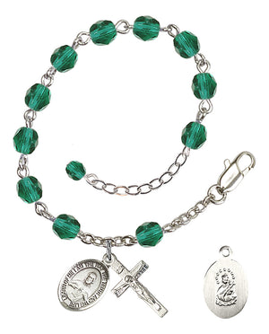Scapular Rosary Bracelet - Silver Plate - December - Zircon