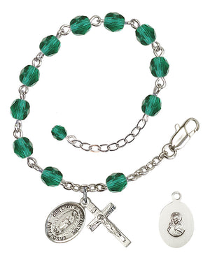 Our Lady of Guadalupe Rosary Bracelet - Silver Plate - December - Zircon
