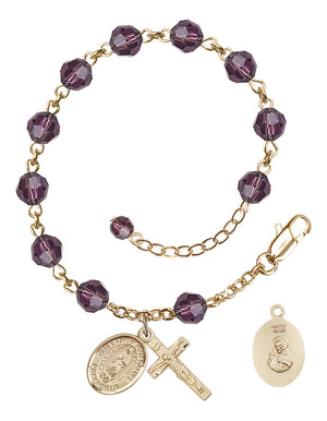 Our Lady of Guadalupe Rosary Bracelet - 14K Gold Filled - February - Amethyst