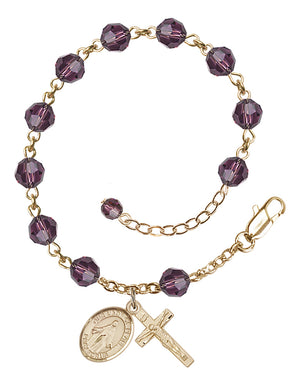 Our Lady of Peace Rosary Bracelet - 14K Gold Filled - February - Amethyst