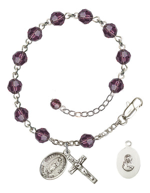 Our Lady of Guadalupe Rosary Bracelet - Sterling Silver - February - Amethyst