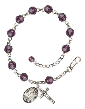 Our Lady of Good Help Rosary Bracelet - Sterling Silver - February - Amethyst