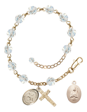 Saint Kateri Equestrian Rosary Bracelet - 14K Gold Filled - April - Crystal
