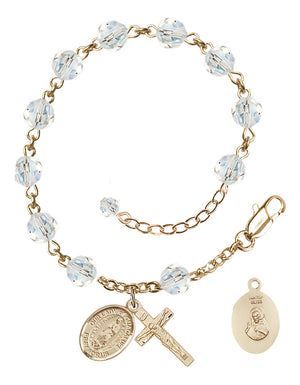 Our Lady of Guadalupe Rosary Bracelet - 14K Gold Filled - April - Crystal