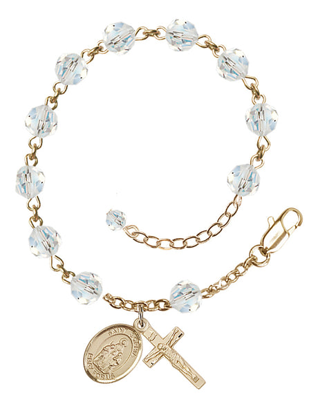 Saint Sophia Rosary Bracelet - 14K Gold - April - Crystal